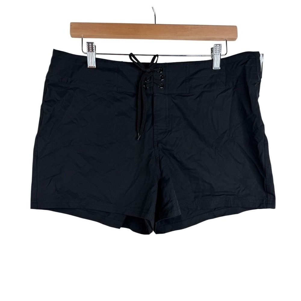 NWT Island Escape Womens Black Board Shorts Swim Bottoms Size 12